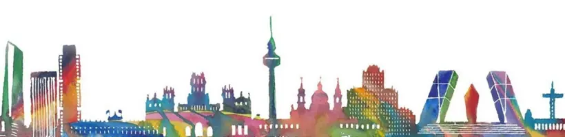 Ilustración del skyline de Madrid